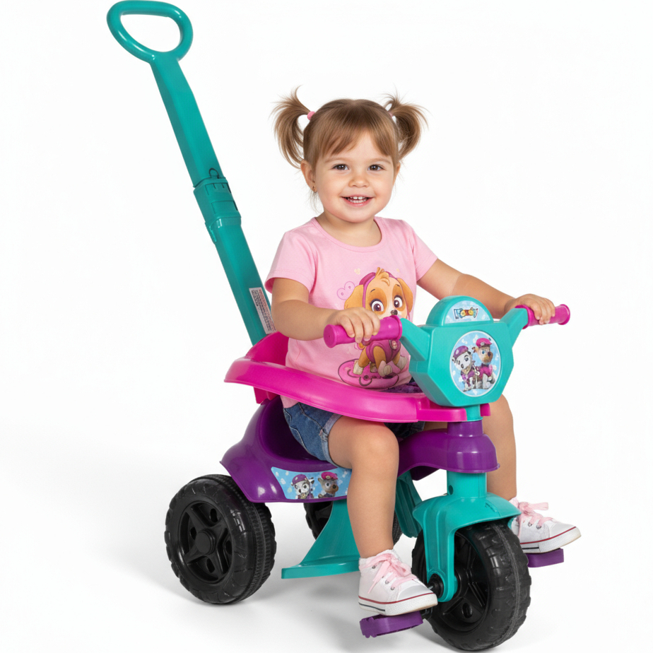 Triciclo Motoca + Game Aplicativo 3D Velotrol Menina Completa - Inmetro Pedal Proteção e Haste em Oferta na Shopee