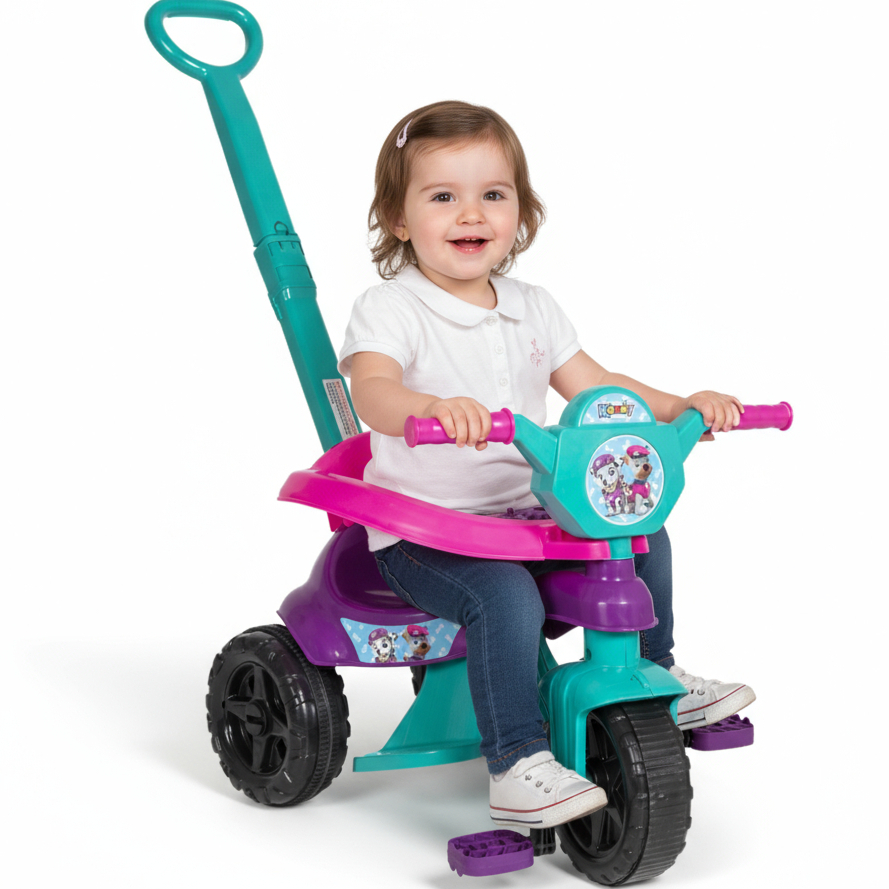 Triciclo + Game Aplicativo 3D Motoca Velotrol Menina Certificado Inmetro Com Pedal Proteção INMETRO em Oferta na Shopee