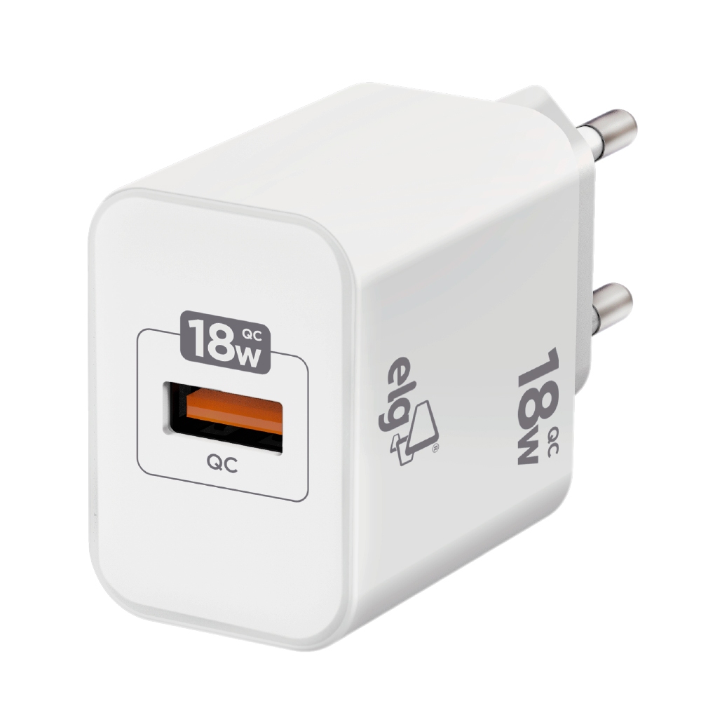 Carregador USB Universal, 1 Porta USB-A Quick Charge 3.0 18W, Carga Rápida, Branco,   WC1S-QC3, ELG em Oferta na Shopee