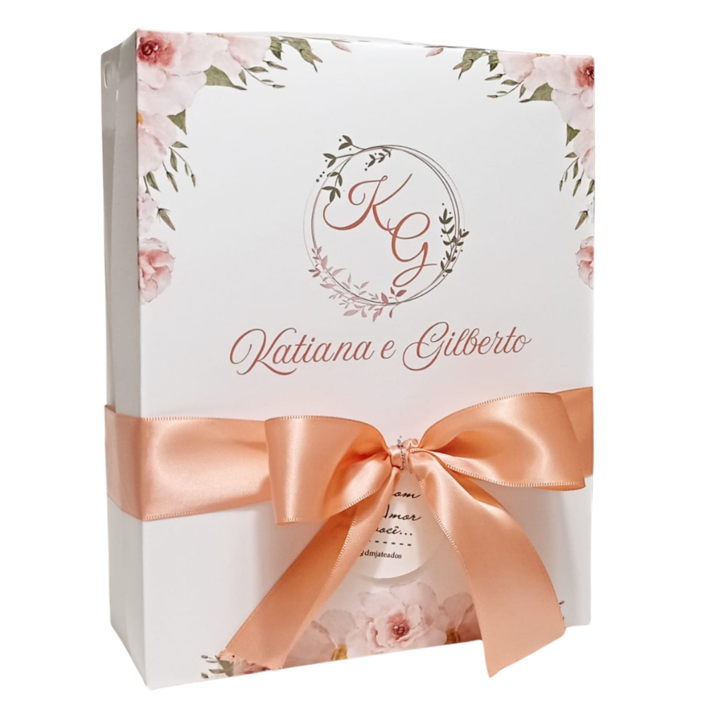 Caixa Presente Personalizada com Nome ou Tema + Laço de Cetim | Várias Artes Exclusivas 24x18.5