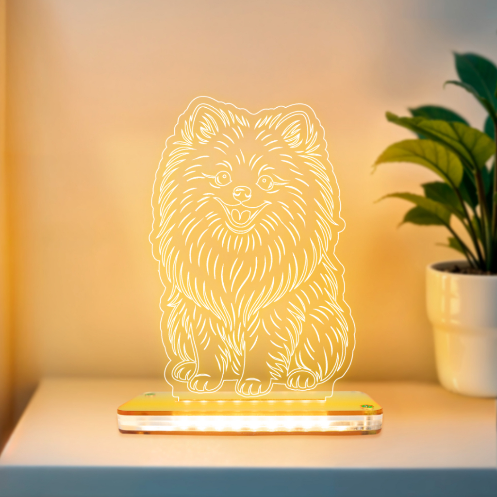 Luminária LED 3D de Mesa/Luz Noturna Presente Criativo/Decoração-Pet, Spitz Alemão
