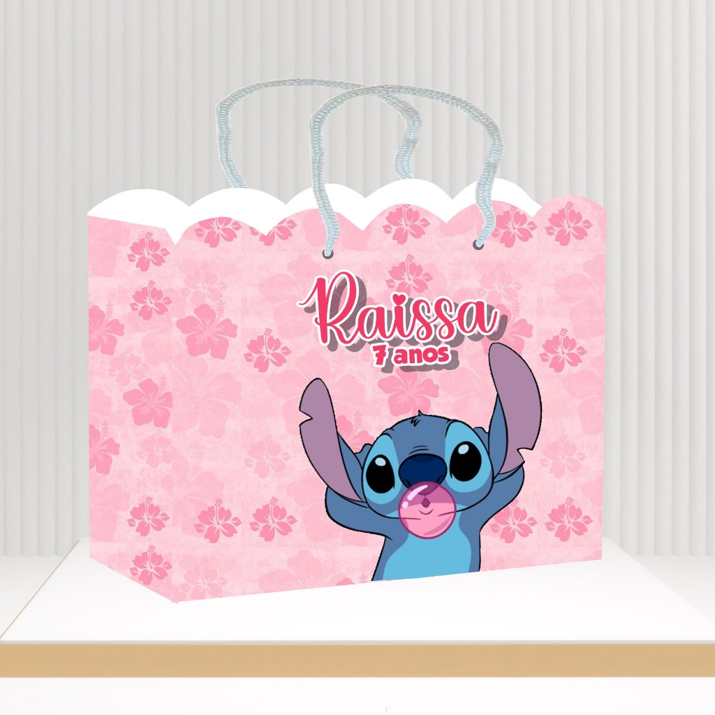 Sacolinha Personalizada Lilo e Stich, Stich e Angel lembrancinha aniversário guloseimas surpresa