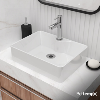 Cuba Pia de Apoio Sobrepor Retangular 42x31 Branca Banheiro Lavabo Beltempo BT-2318 em Oferta na Shopee