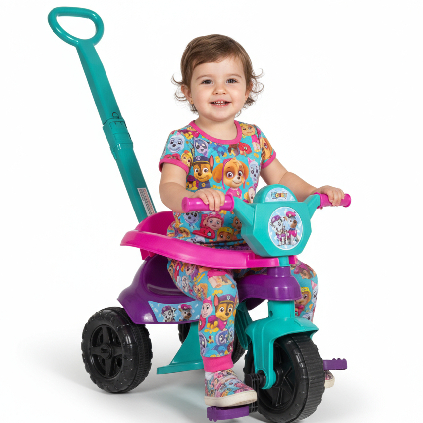 Motoca Triciclo Premium Princesinha 👑 Tiffany/Rosa – Pedal, Protetor e Empurrador 💖🌟 - Gold - QUEEN SHOP em Oferta na Shopee