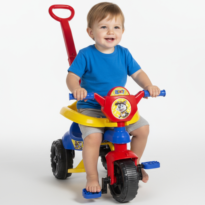 Motoca Menino Premium Completo Reforçada C/Pedal Apoio Empurrador Triciclo - Inmetro Gold em Oferta na Shopee