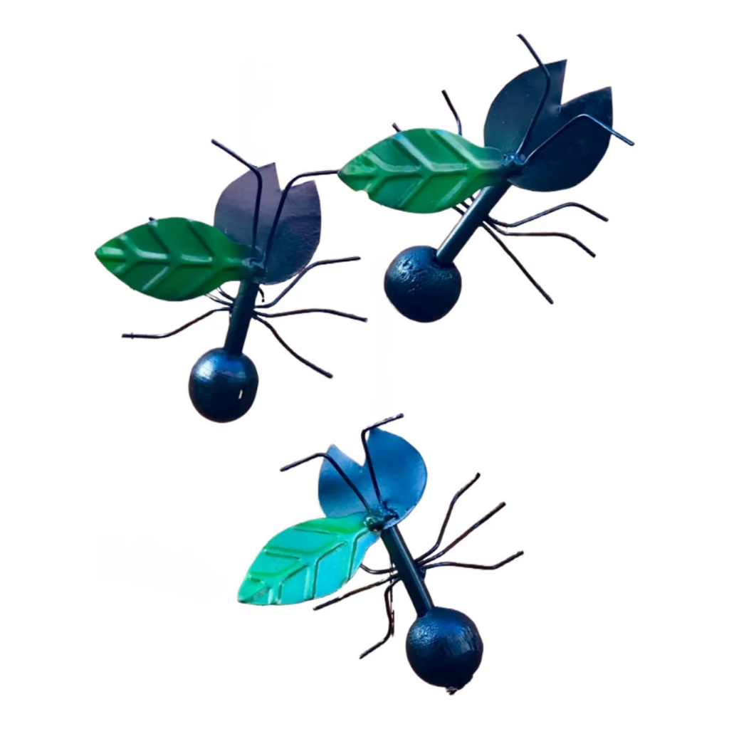 Trio De Formigas Em Ferro Com Folha Decoração em Oferta na Shopee