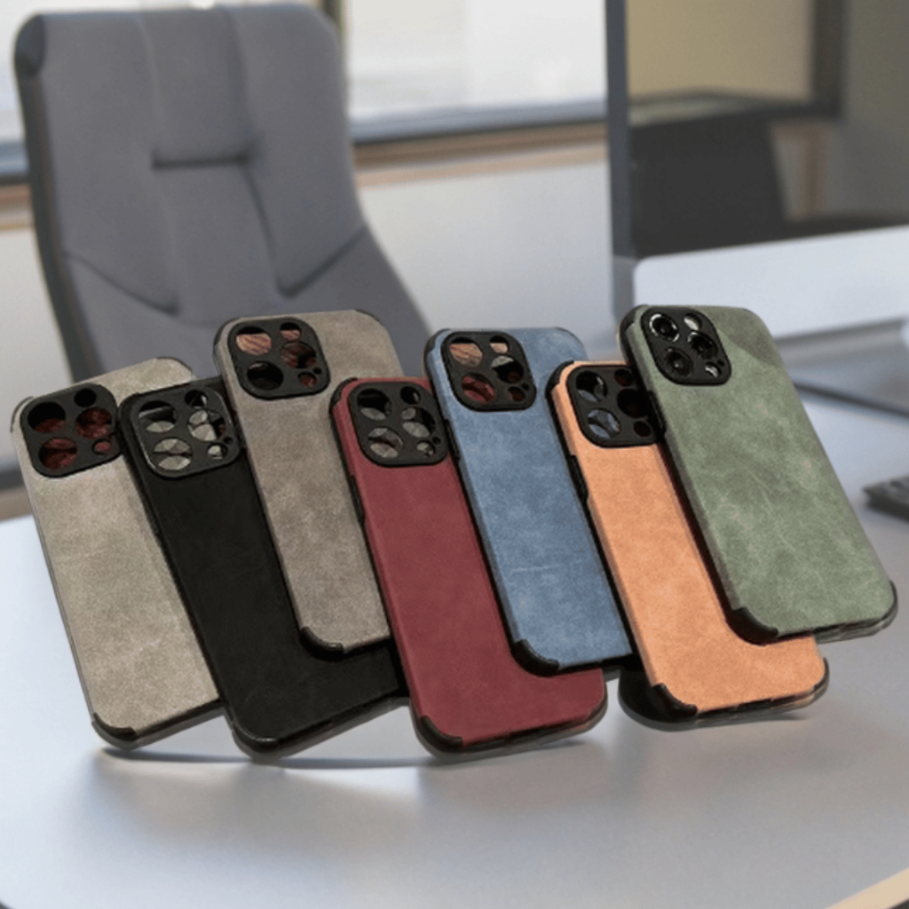 Capa Case Smartphone Camurça Aveludada Qualidade Premium Luxo Compatível iPhone 13 e 15 Pro