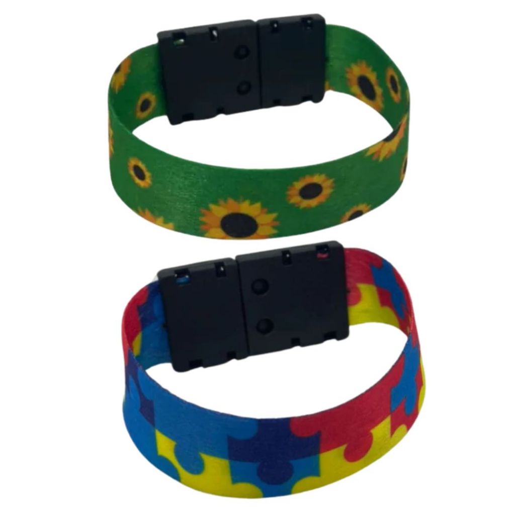 2 Pulseiras De Identificação Autismo E Girassol Ajustável em Oferta na Shopee
