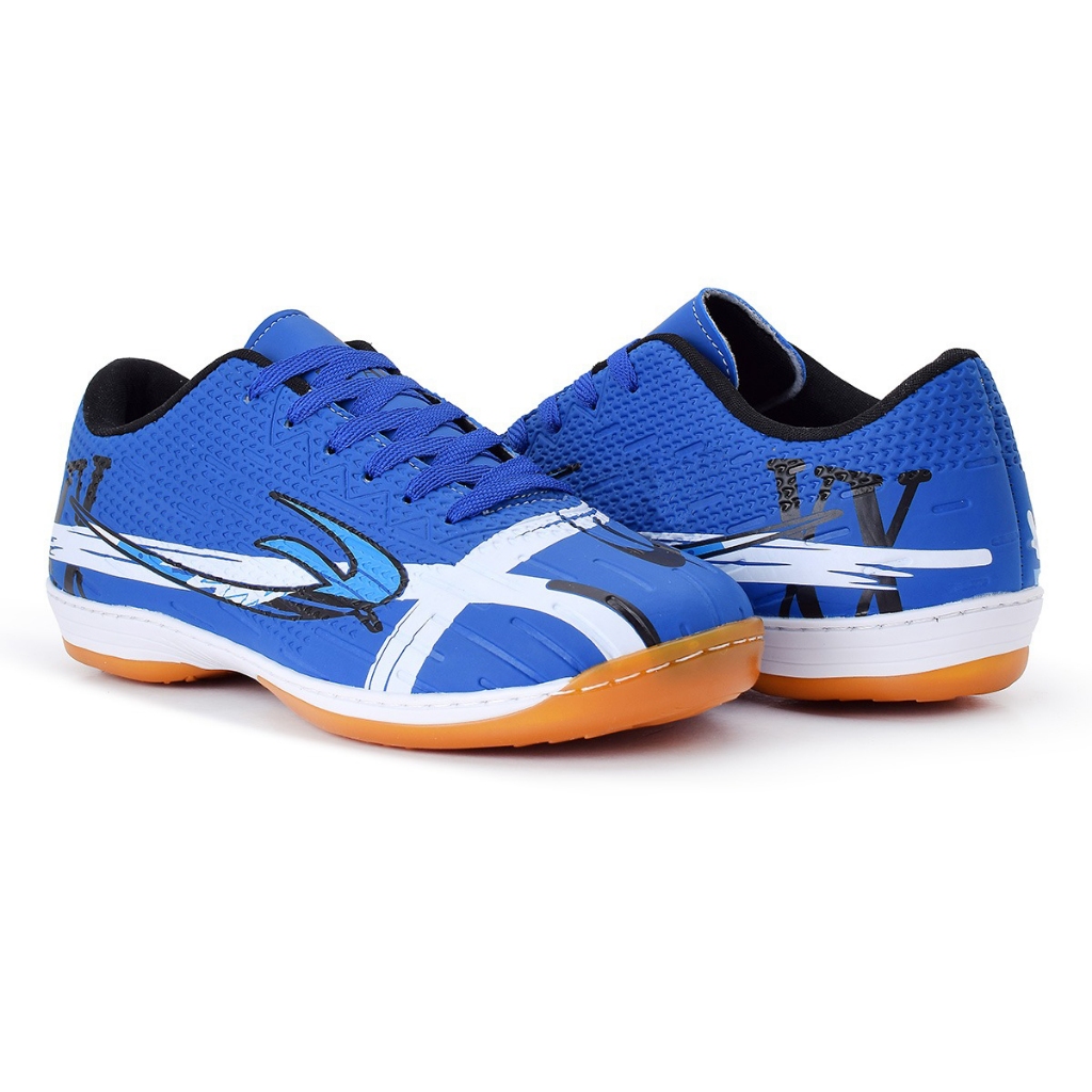 Chuteira de Futebol Azul Masculina e Feminina Futsal Quadra Salão e Campo Solado Costurado