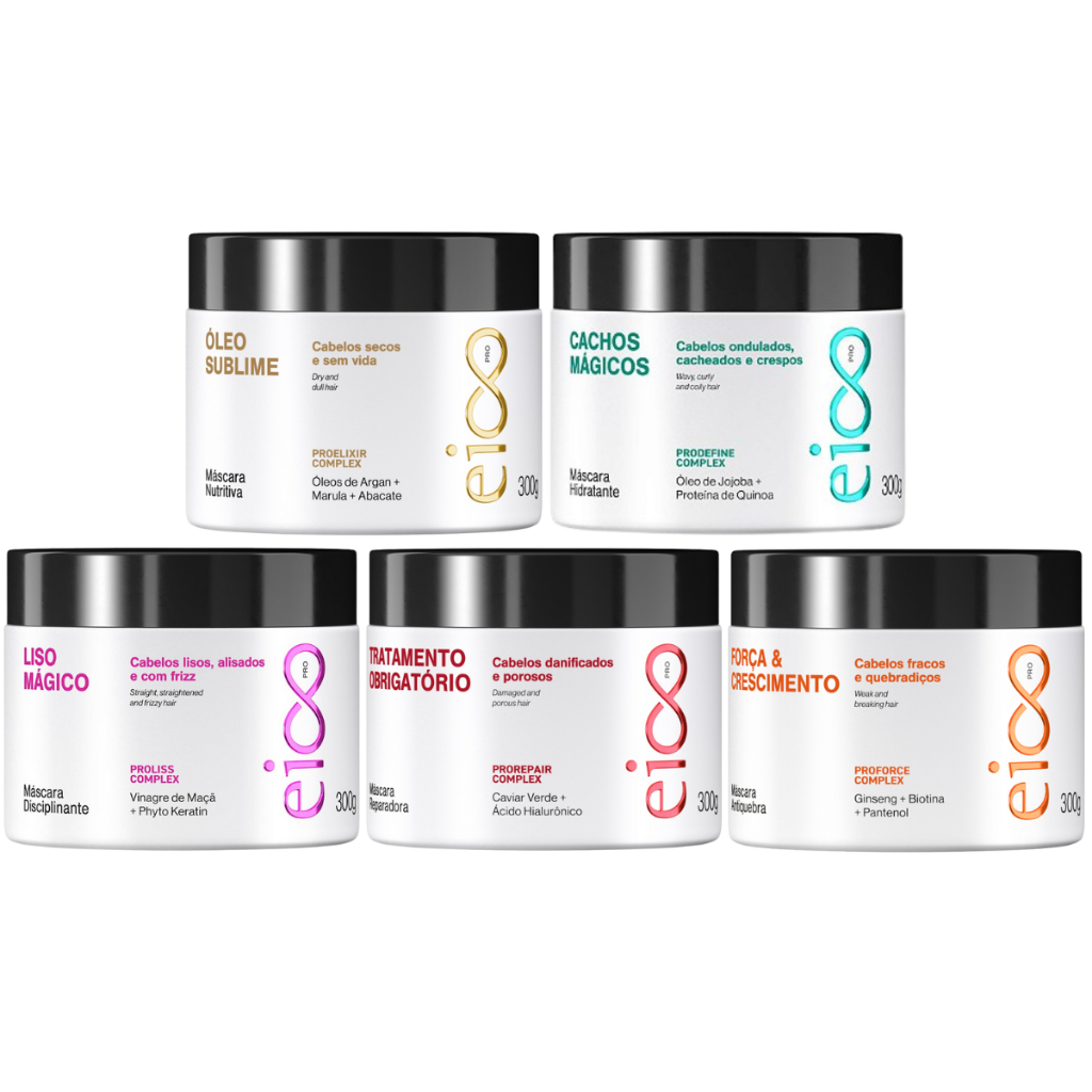 Eico Profissional Máscara Óleo Sublime Cachos Liso Tratamento Obrigatório Força Crescimento 300g em Oferta na Shopee