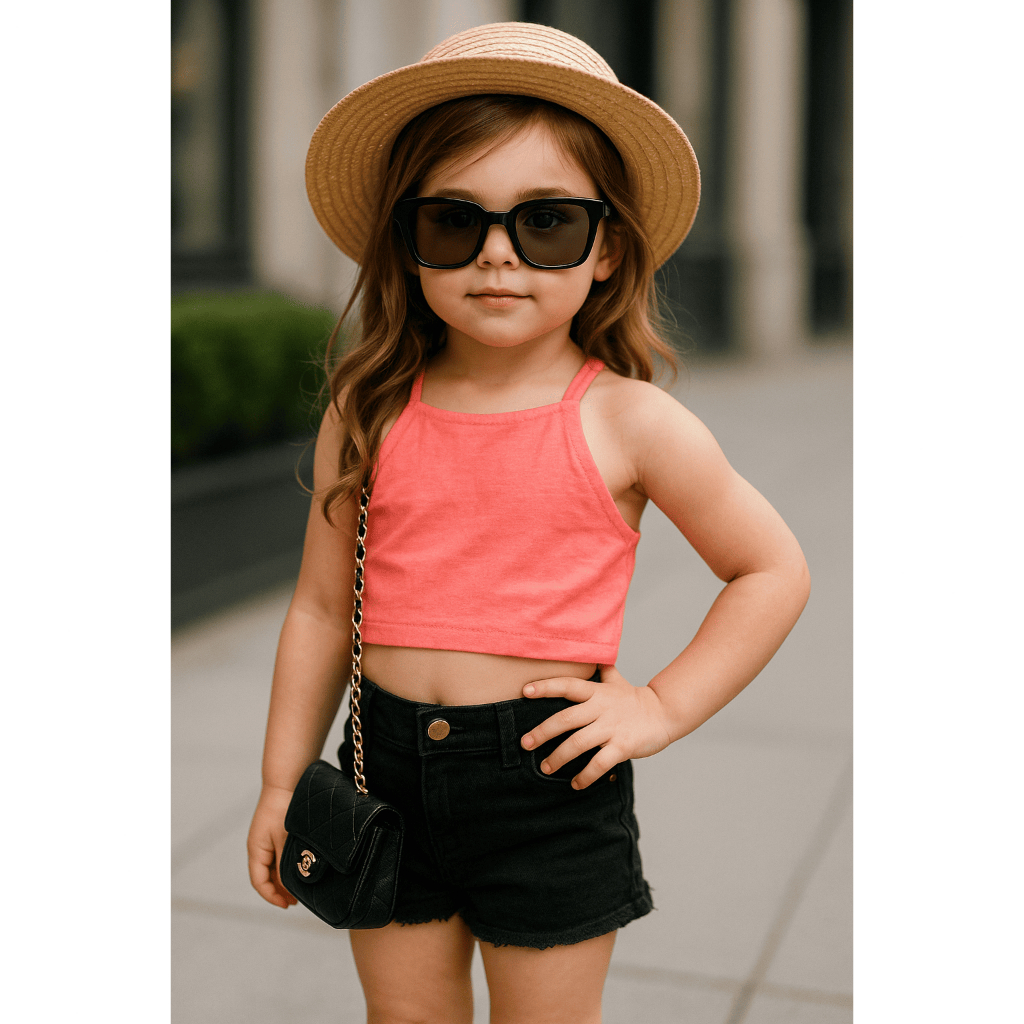 Blusa Cropped Top Infantil Menina Mini Diva Blogueira Modinha Moda Mocinha Menina Delicada Blogueira