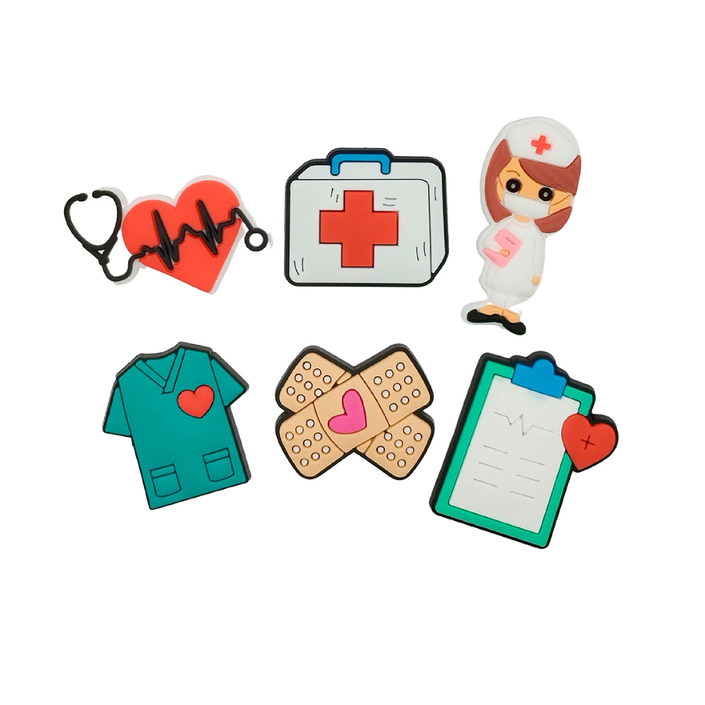 Kit 6 Pins Botons para Babuche Tema Enfermagem e Hospital | Estilo e Personalização Profissional