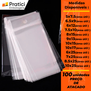100 und Saco Transparente Adesivado Com Furo e Solapa Com Aba Adesiva Direto da Fábrica em Oferta na Shopee