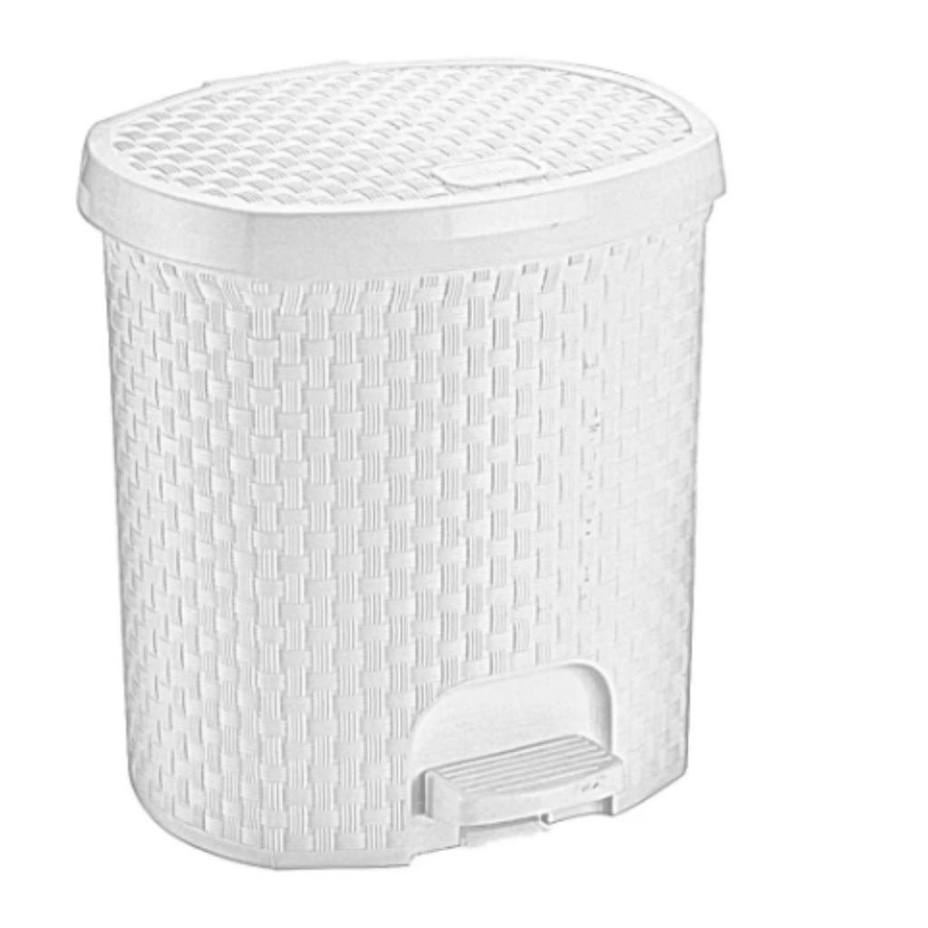 Lixeira Rattan 6 Litros Branca Com Pedal E Tampa Nitron Cozinha Banheiro Escritório Lavabos Compacta Plastico Resistente em Oferta na Shopee