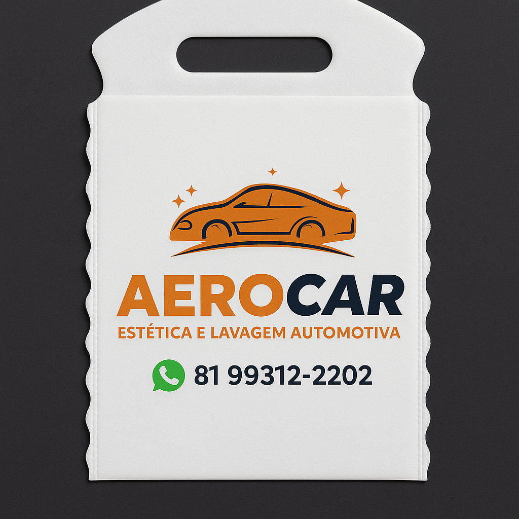 Kit 50 Lixeiras Lixocar TNT Personalizadas Brancas p/ Carro | Brinde Ecológico c/ Sua Logo Colorida