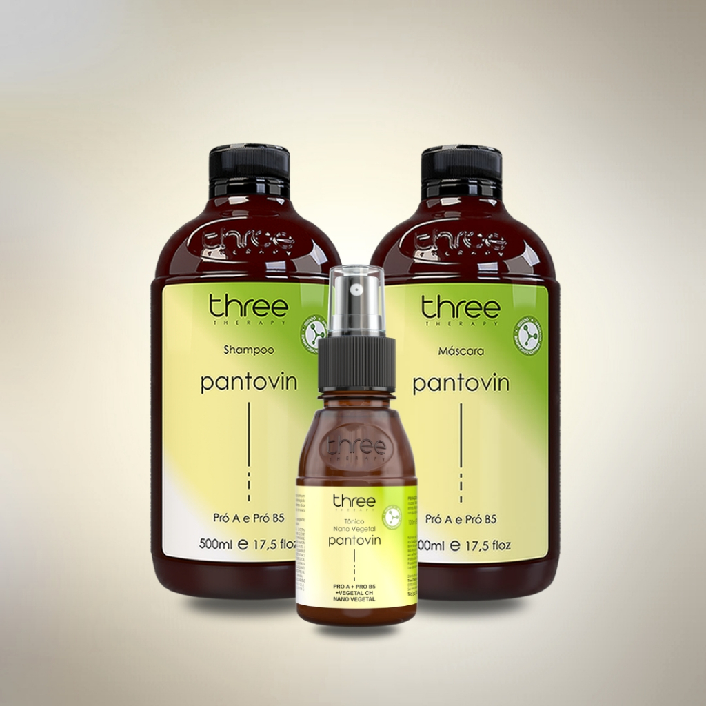 Antiqueda Shampoo e Máscara de 500ml + Tônico 100ml Three Therapy Melhor Produto p/ Crescer Cabelo
