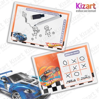 Kit com 5 Lousa Mágica Caneta Com Apagador Lembrancinhas Festa Infantil Tema Hot Wheels