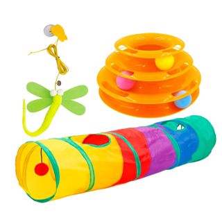 Brinquedo Interativo Gato Torre + Tunel Labirinto Pet Bola em Oferta na Shopee