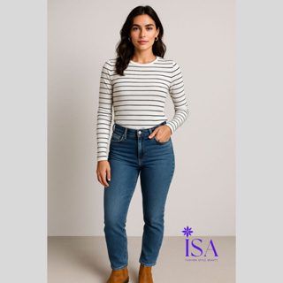 Blusa Feminina Manga Longa Listrada – Segunda Pele Canelado Macio Casual em Oferta na Shopee