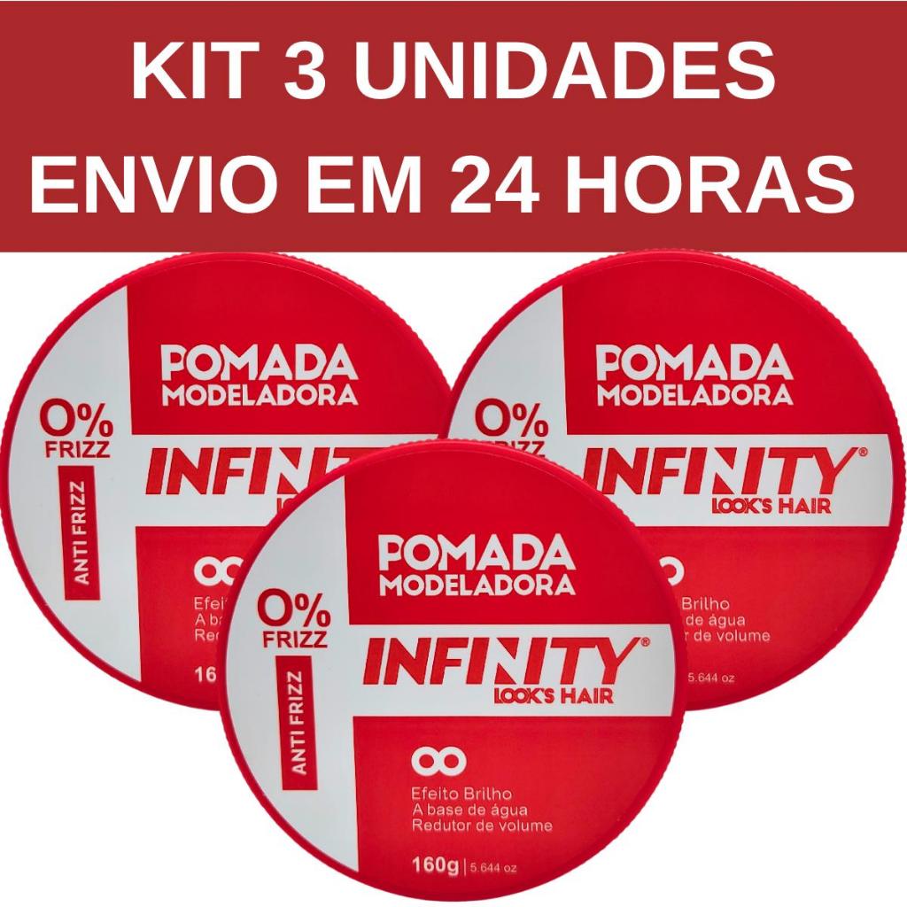 Kit 3 Pomadas Cera Modeladoras Infinity Mega Fixação 160g - Envio em 24 Horas