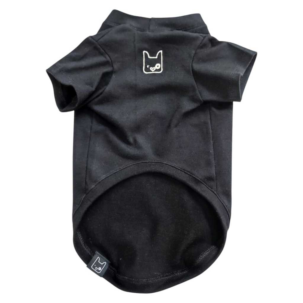Camiseta Leve Roupa Verao Pet Preta Básica Conforto Para Cachorros P Xg