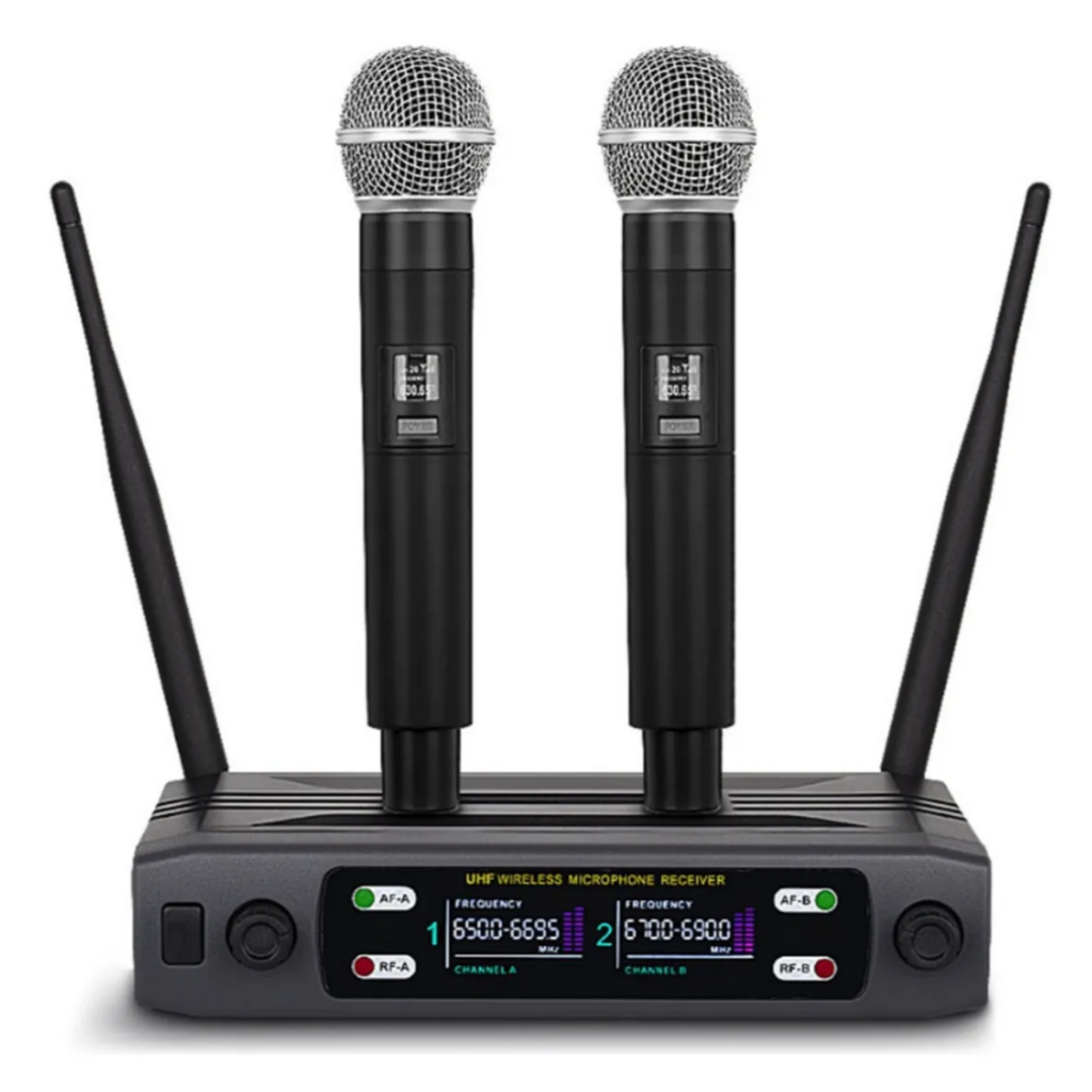 Microfone Sem fio Profissional Dinamico Serie Duplo Nimi-030 em Oferta na Shopee