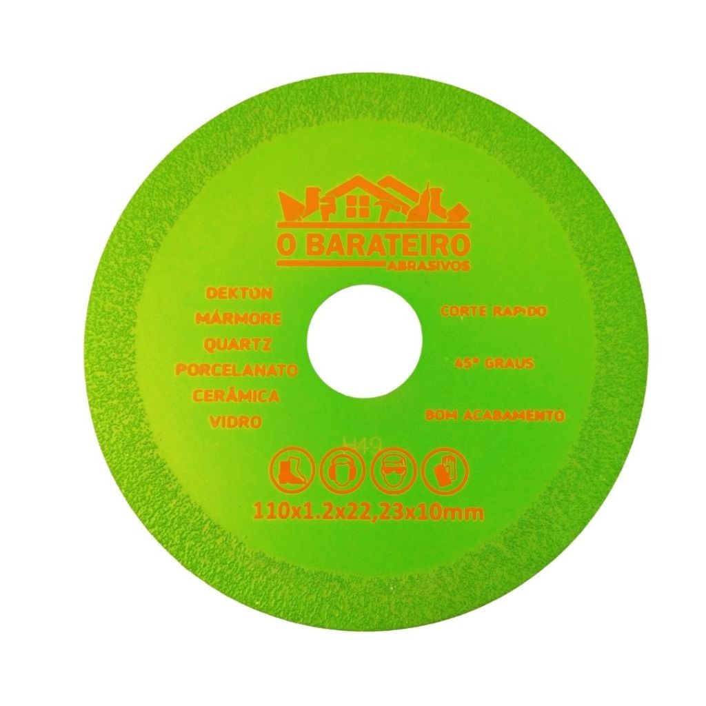 DISCO DIAMANTADO CORTE VIDRO ESPELHO CERÂMICA DEKTON JADE CRISTAL ULTRAFINO PRECISÃO