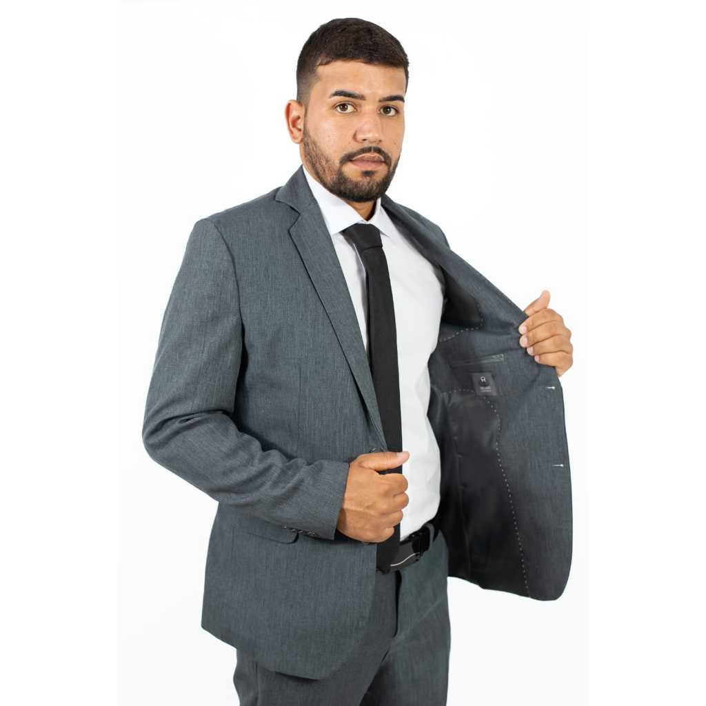 Terno Slim Executivo em corte italiano tecido melange