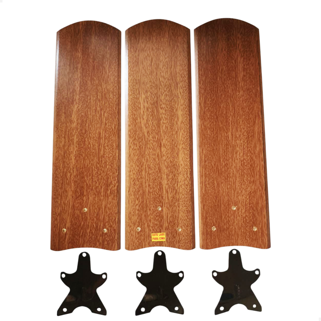 Kit completo 3 Hélices Garras Pá Ventilador De Teto Ventisol Mogno marrom mdf Wind Light fenix sunny