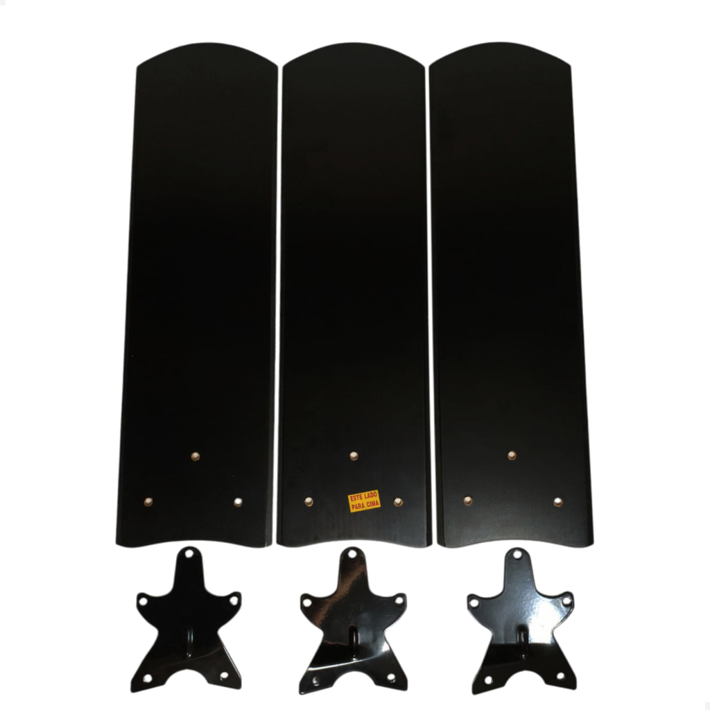 Kit completo 3 Hélices Garras Pá Ventilador De Teto Ventisol Preto mdf Wind Light fenix sunny aires