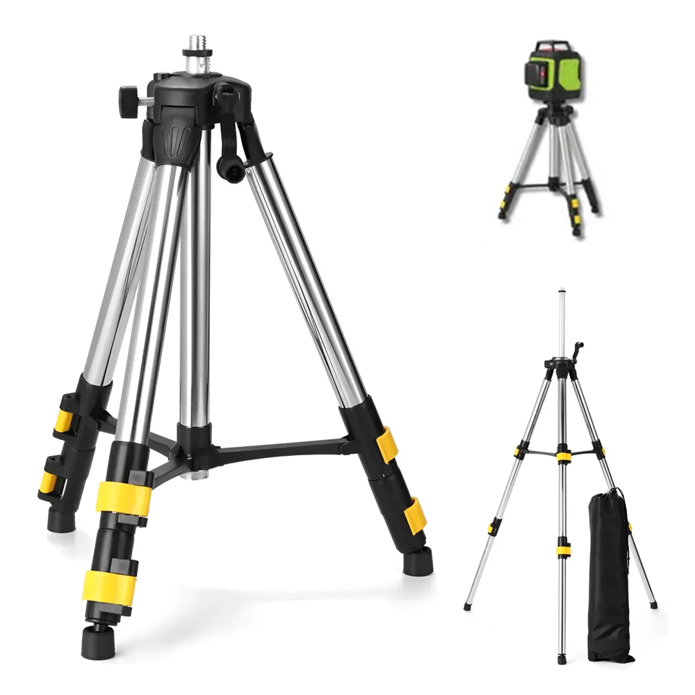 Tripé Profissional para Nível a Laser com Altura Regulável até 50cm Leve e Resistente – BOM6803