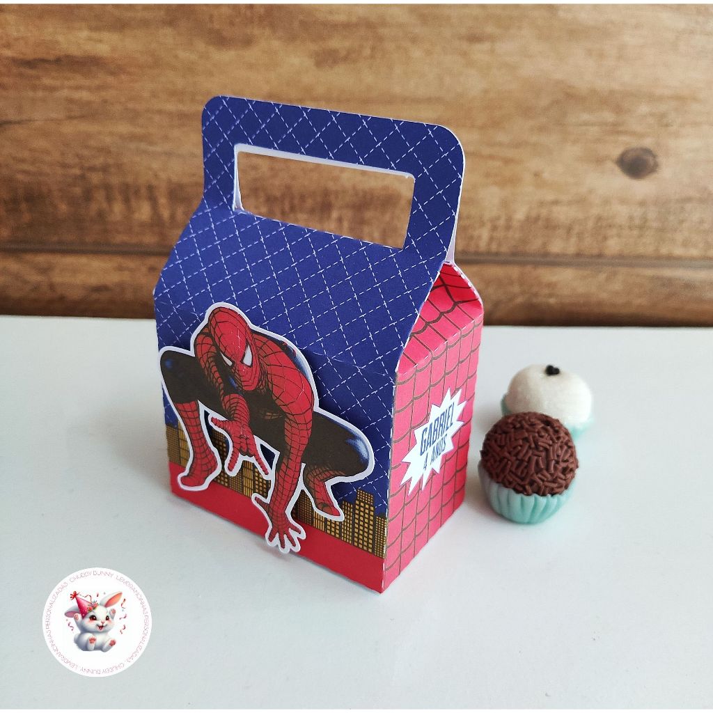LEMBRANCINHA PERSONALIZADA - 5 MALINHA HOMEM ARANHA - PAPELARIA PERSONALIZADA - CAIXA PERSONALIZADA