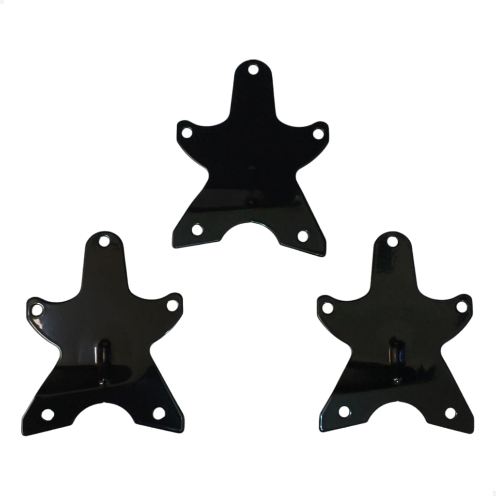 Kit 3 Garras Para Hélice Pá Ventilador Teto Ventisol Preto wind light suporte metal garra preta