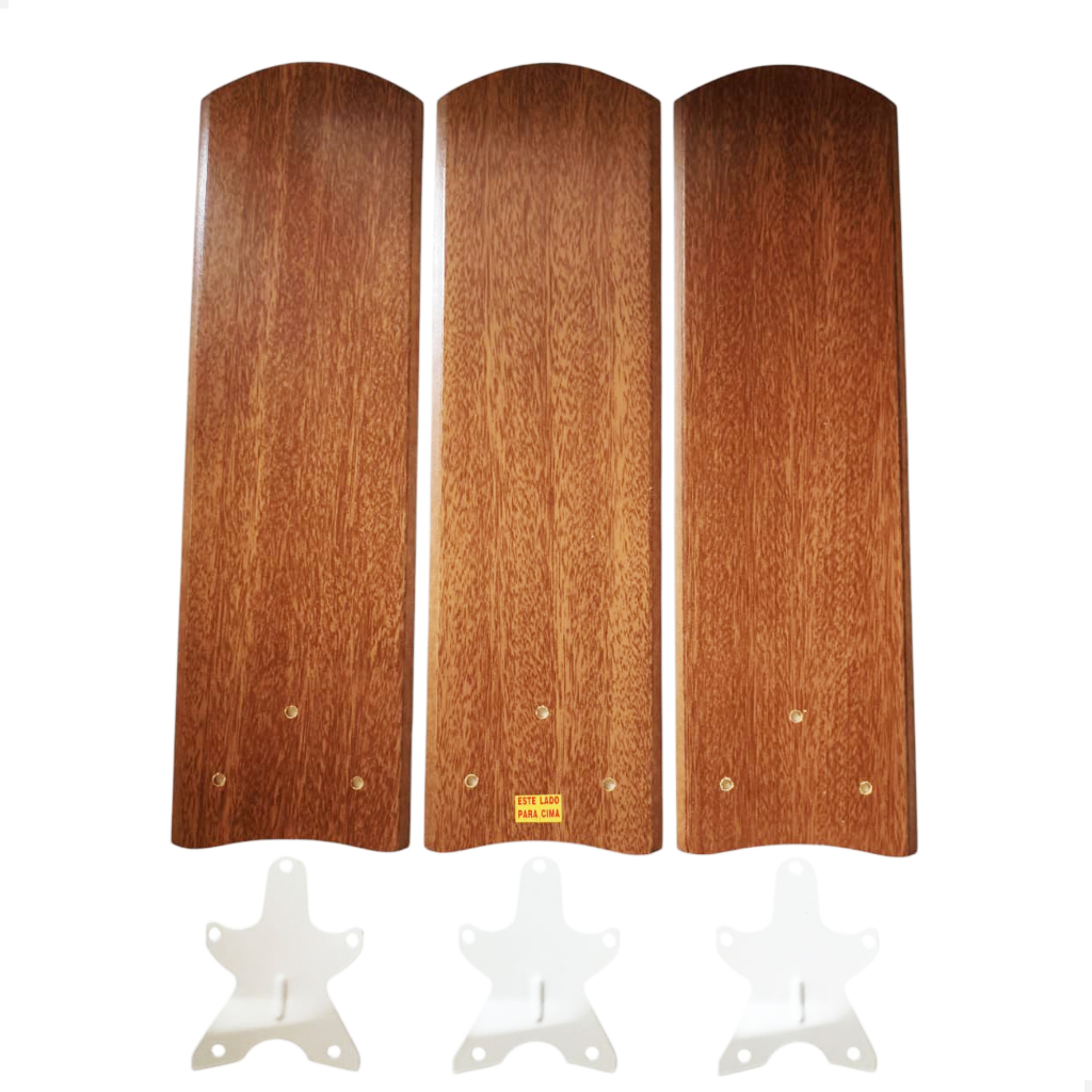 Kit completo 3 Hélices Garras Pá Ventilador De Teto Ventisol mdf marrom mogno Wind Light fenix sunny