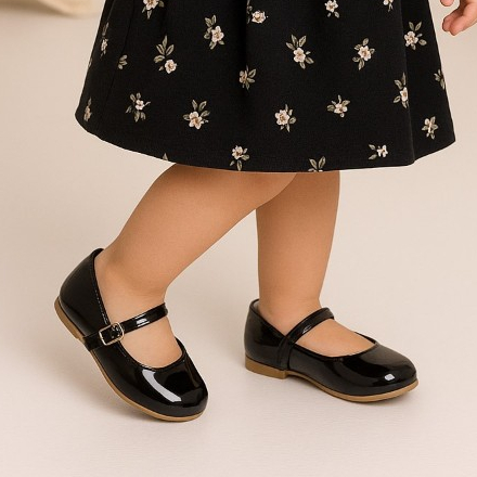 Sapatilha Infantil Menina Lisa Verniz Sapato Infantil Boneca Feminina Sapatinho Daminha Fivela