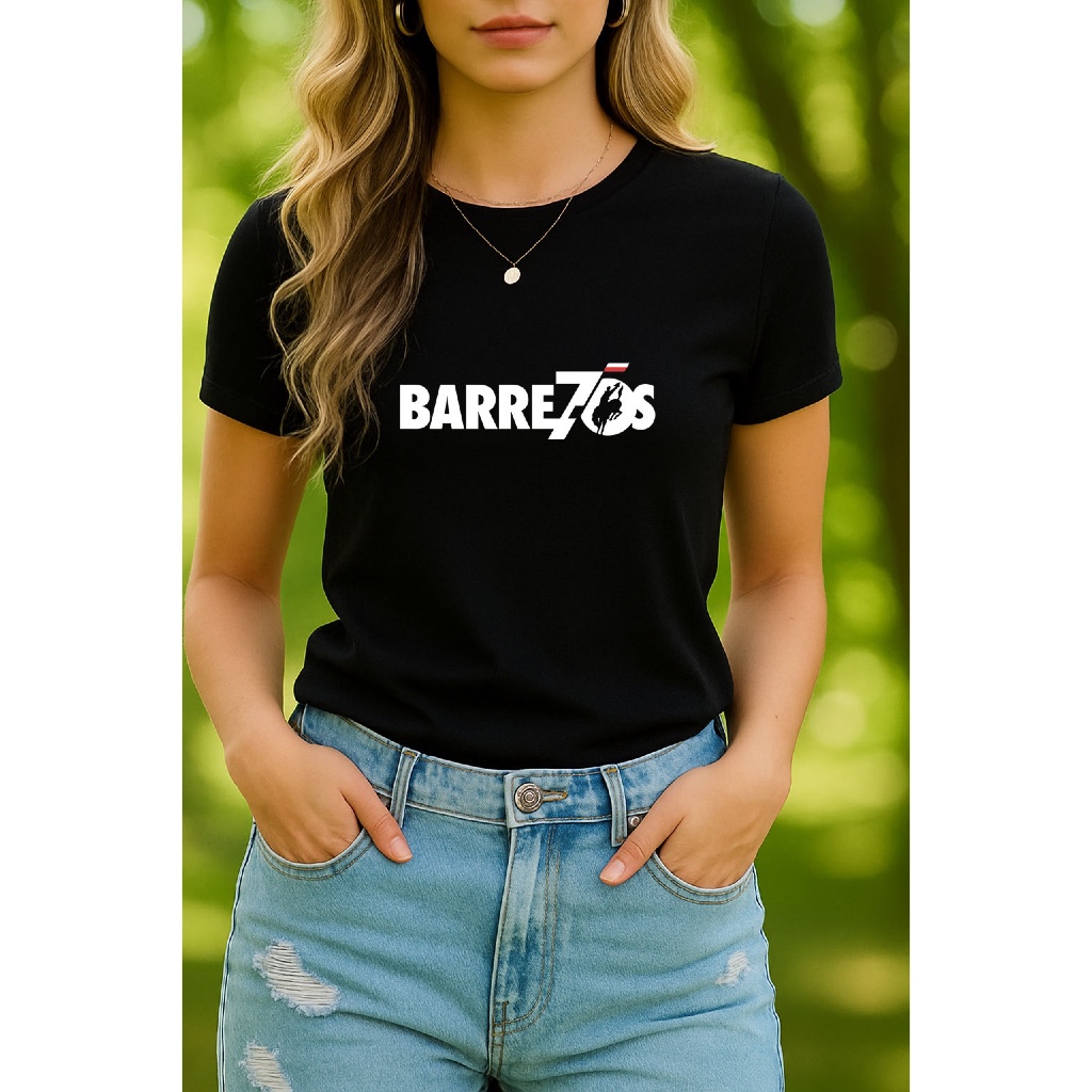 Camiseta Babylook Tshirt Feminina Frases Barretos 70 Anos Barretão Festa do Peão Agro Rural Bruta Roça 100% Algodão