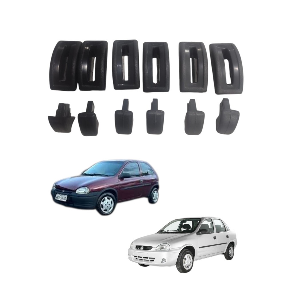 Kit botão e arremate do banco Chevrolet Corsa Hatch, Sedan, Pick-up e Wagon 94 a 2010
