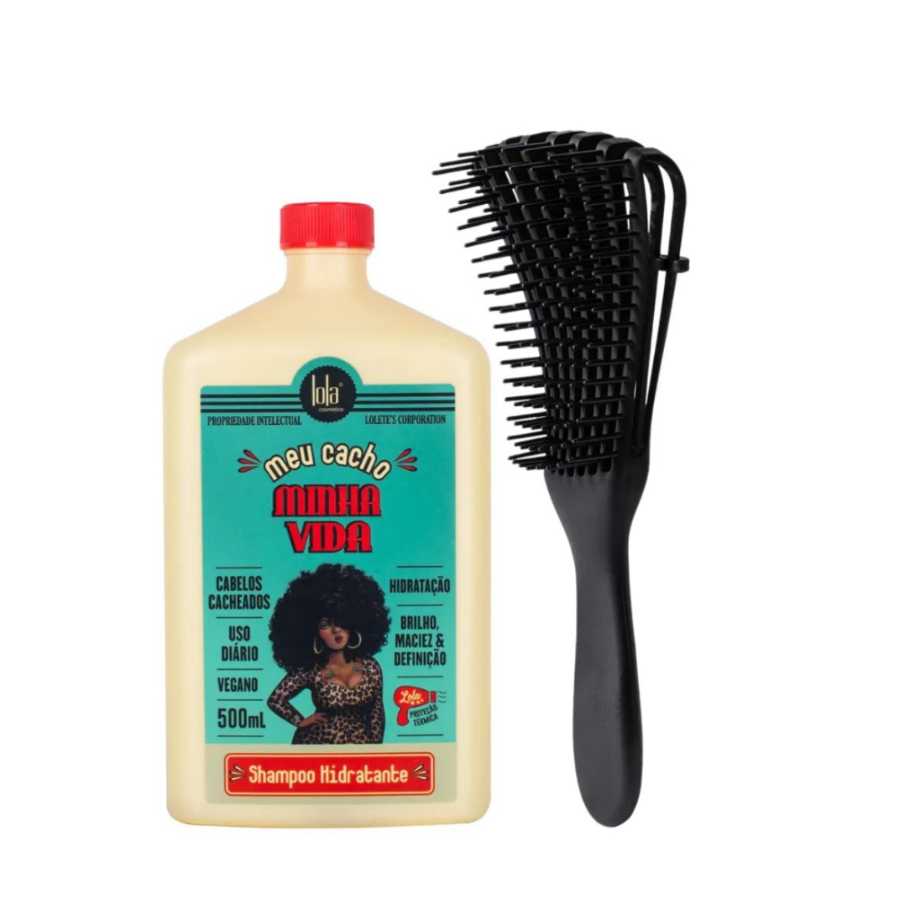 Shampoo Meu Cacho Minha Vida Lola Cosmetics 500ml e Escova Polvo em Oferta na Shopee