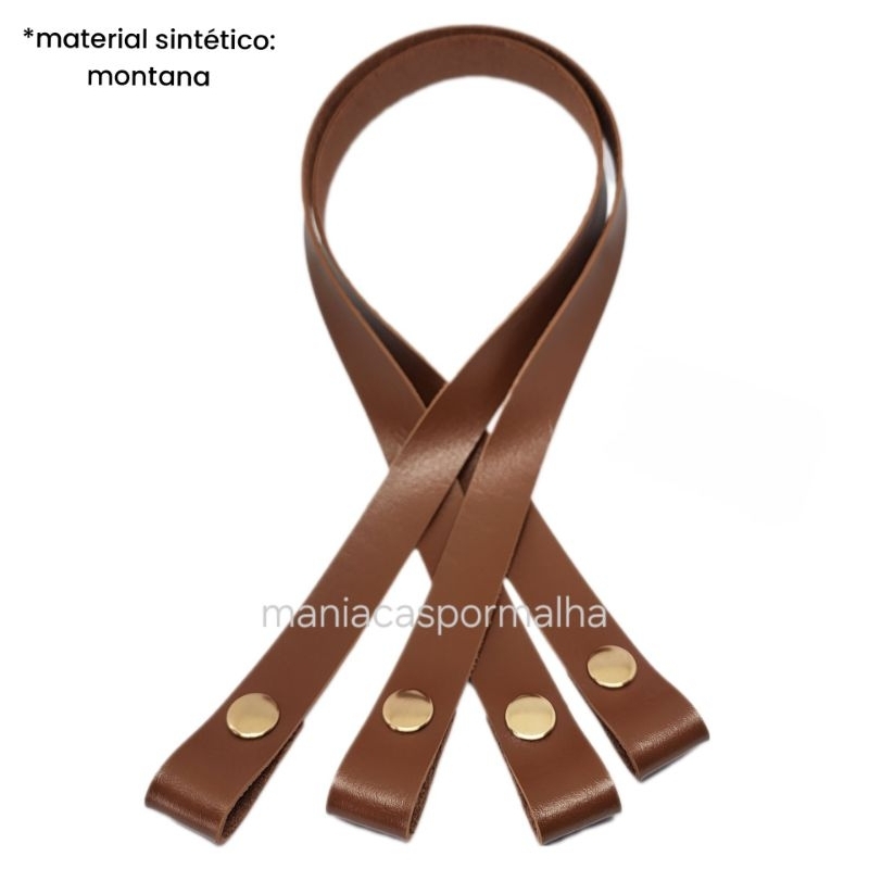 Par de Alça 2cmx60cm com Botão de Pressão em couro ecológico (montana) Par de Alça 2cmx60cm com Botão de Pressão em couro ecológico (montana)