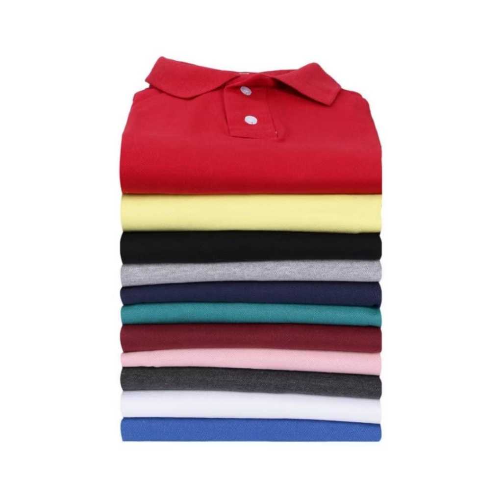 Kit 10 Camisas Polo Masculina Malha Piquet Cores Sortidas Tamanho Grande: P M G GG G1 G2 G3