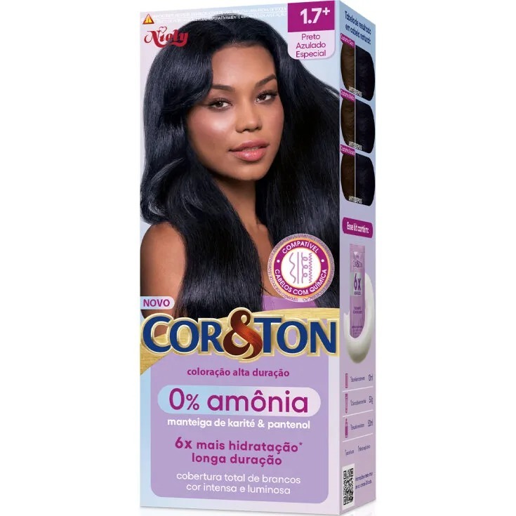 Tinta De Cabelo Cor&Ton Niely Kit 1.7 Sem Amônia em Oferta na Shopee
