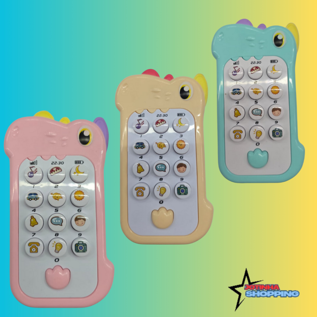Celular Infantil Telefone Interativo Mordedor E Musical Bebê com pilhas