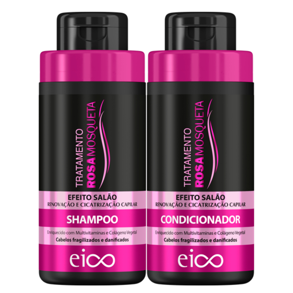 Eico Tratamento Rosa Mosqueta Cicatrização Shampoo Sem Sal 450ml Condicionador Leave-in 400ml em Oferta na Shopee