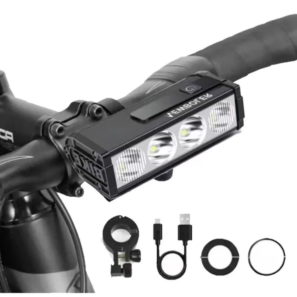 Lanterna  Para Bike Ciclope- 4 Leds  Recarregável Conjunto USB Recarregável Farol IPX6 À Prova D'água