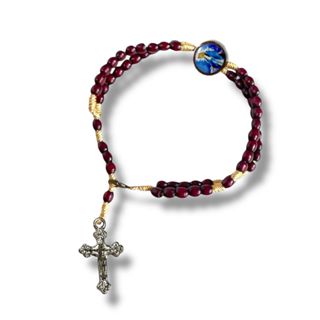 Terço de Pulso Nossa Senhora das Graças Madeira Medalha Resinada em Oferta na Shopee