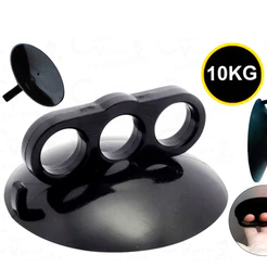 Mini Ventosa 3 Dedos PVC Silicone Piso Vidro Desamassar Carro Azulejo Vidraceiro Funileiro Até 10kg