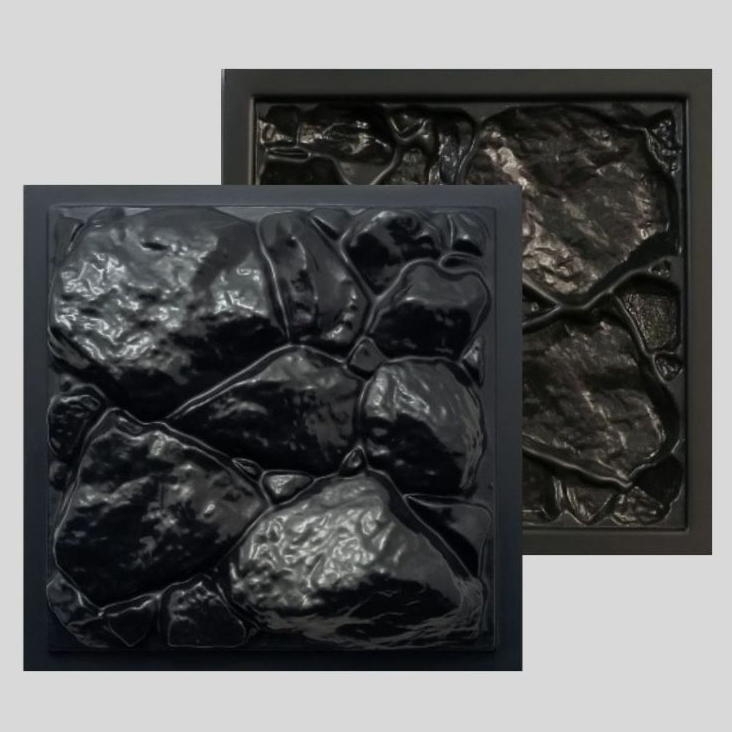 Placa 3d Forma De Gesso 3d Molde de gesso 3d e Cimento Parede Decorativa 30x30cm Pedra Moledo