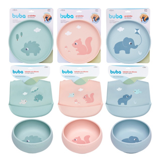 Pratinho com Ventosa Babador Silicone Buba Introdução Alimentar em Oferta na Shopee