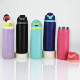 Garrafa Térmica Aço Inox Coala Freesip com Bico e Canudo - 4 Tamanhos e 11 Cores Diferentes em Oferta na Shopee