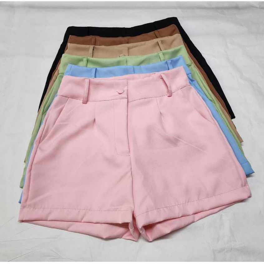 Short Alfaiataria Feminino com Zíper e Bolso Lateral luxo elegante
